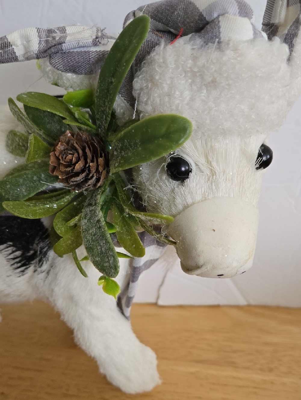 White Straw Cow Calf Blue Hat And Scarf